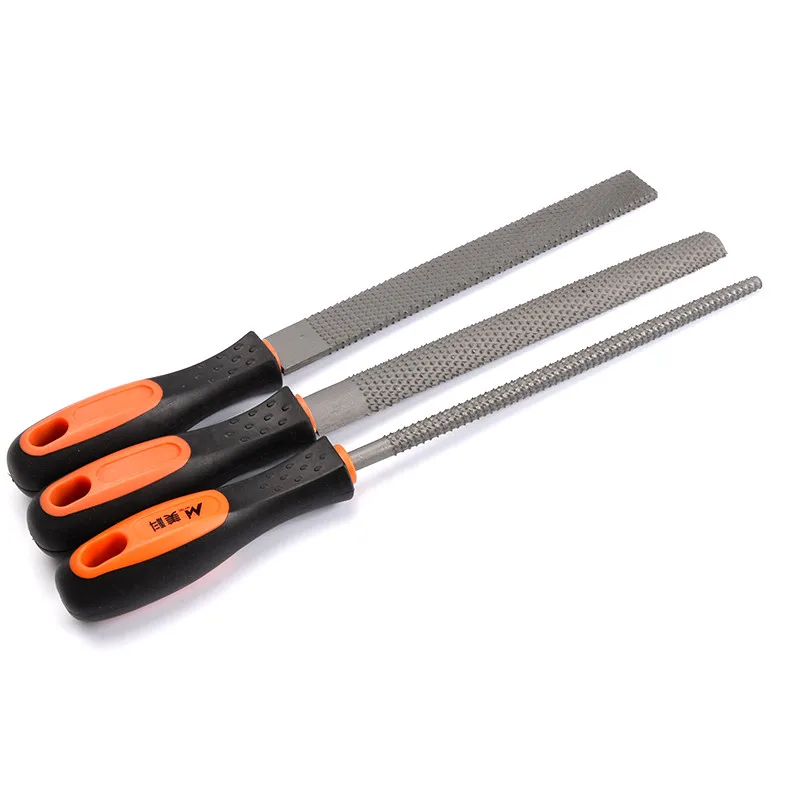8InchWoodRaspFileCoarseTeethFlatHalfRoundRoundBastardFile