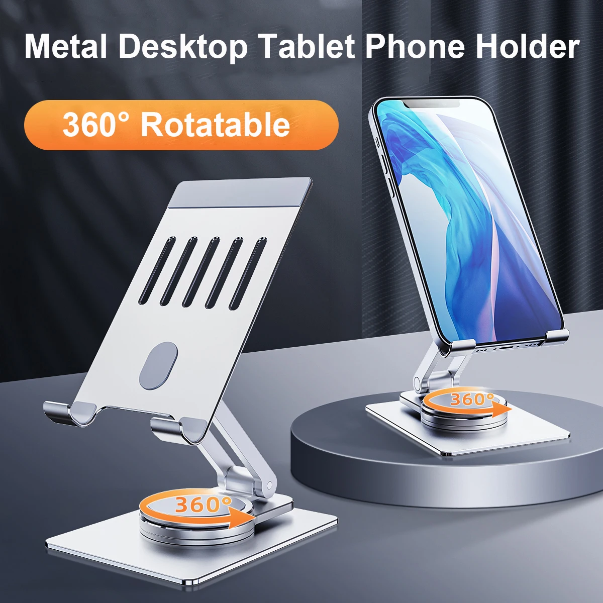 Foldable Aluminum Alloy Desktop Holder For Samsung Z Fold 5 4 3 For iphone 14 13 12 For ipad Tablet Phone Stand 360° Rotatable