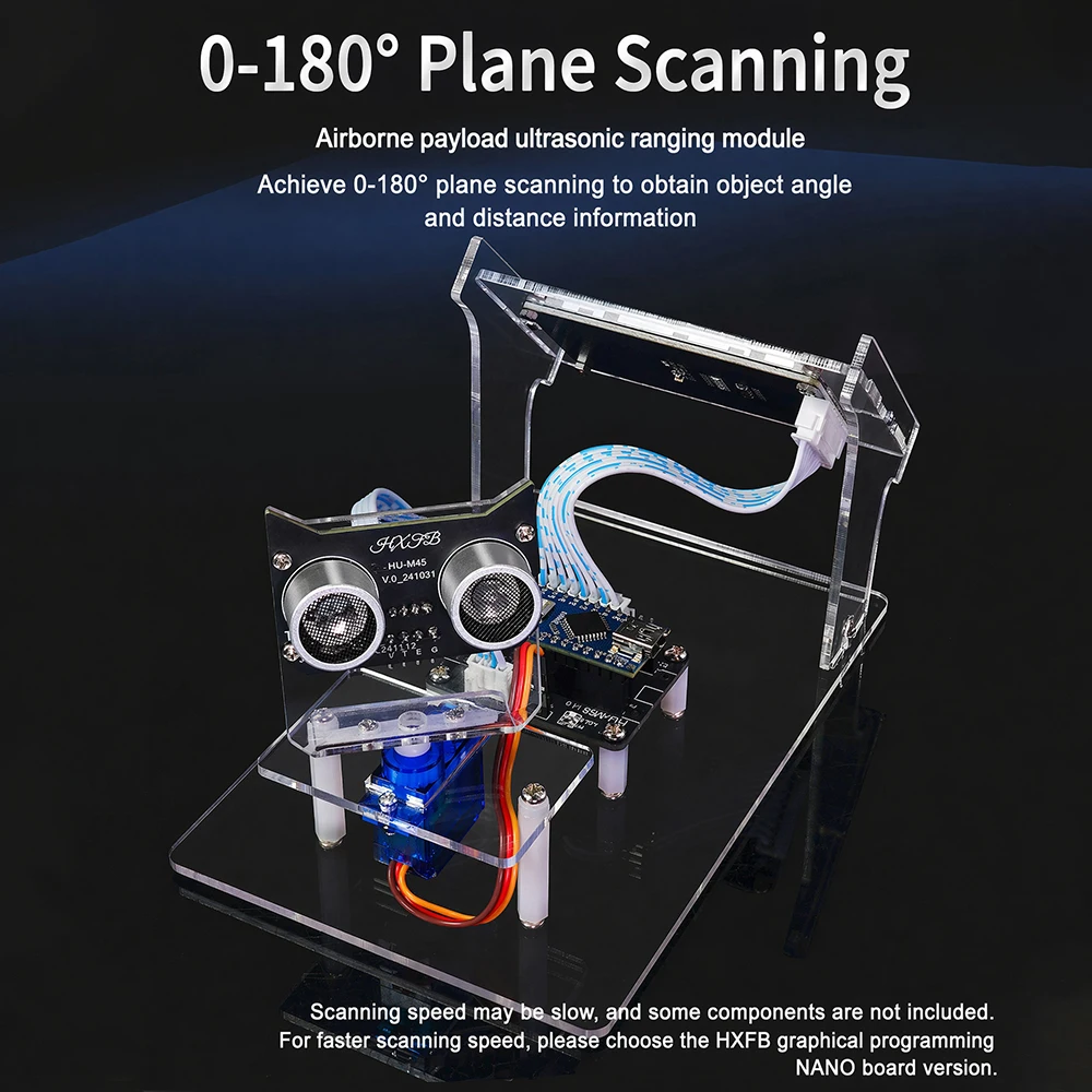 Kit Scanner Radar a Ultrasuoni Open Source Fai-da-te con Display LCD e Scansione in Tempo Reale per Progetti Maker e Apprendimento della Programmazione - immagine 5