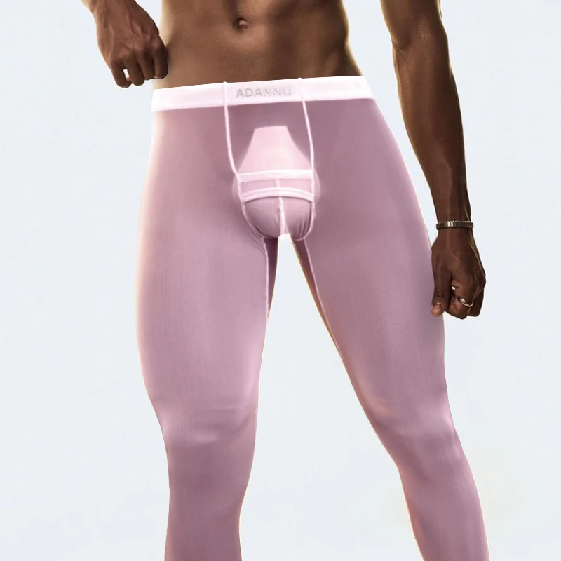 Men Underwear Men Leggings Men Warm Ultrathin Bottoming Pants Quick Dry Sports Running Super Transparent High Elastic Fashion Leggings