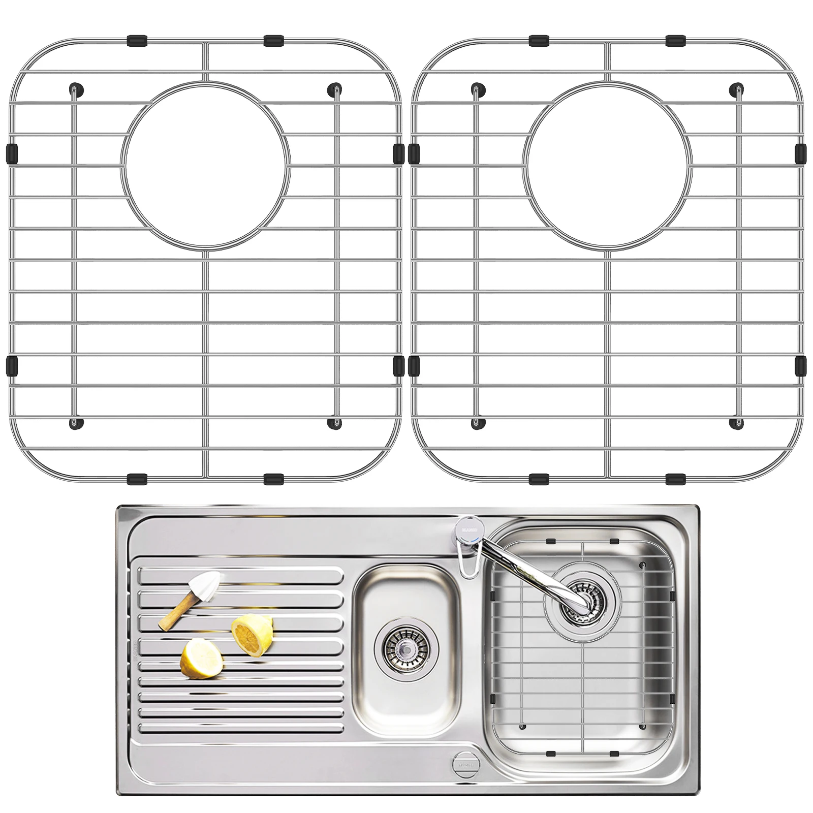 Kitchen Sink Grid Protectors 2Pcs sink splashproof pad