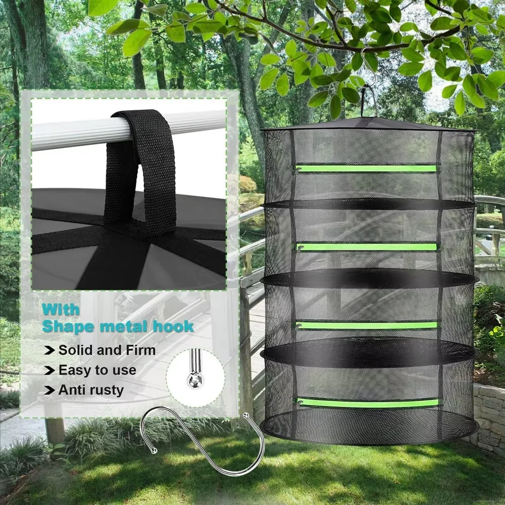 2/4/6/8 Layer Herb Drying Rack Net for Vegetables Flower Plant Mesh Drying Net Bud Dryer Hanging Rack Folding Plant Herb Dry Net 2