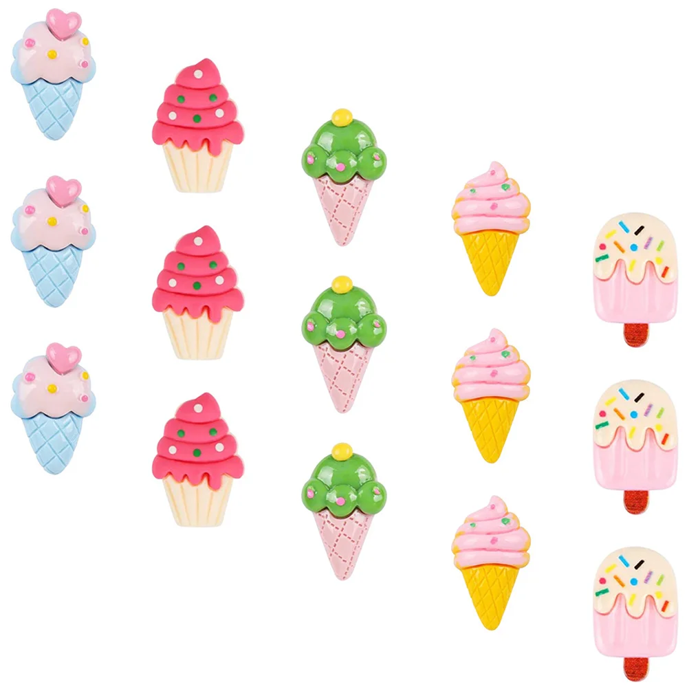 

15 Pcs Ice Cream Pin Pushpin Map Accessories Daily Use Thumbtacks Home Items Resin Office Desk Small Pushpins