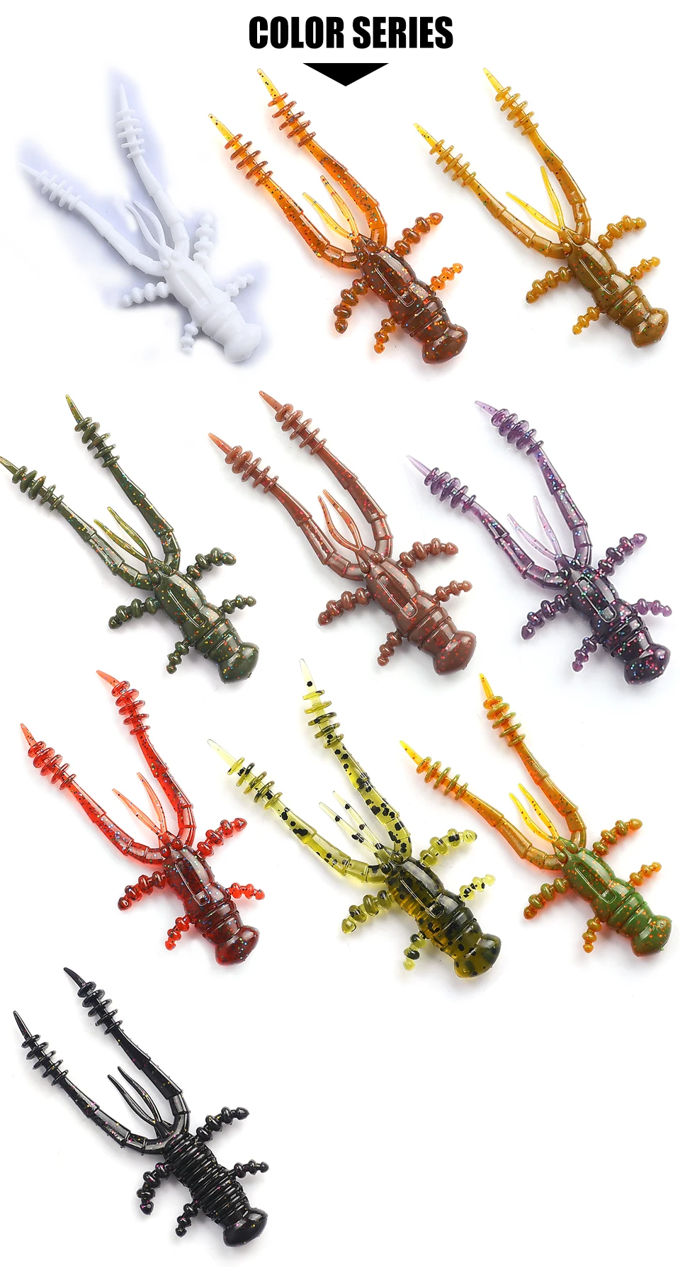 2023 NEUER Köder Hummer 7,2 cm / 4,7 cm Larval Weichköder Hummer Weicher Köder Angelköder Attraktiver Garnelengeruch Salz Wobbler – Detail 6