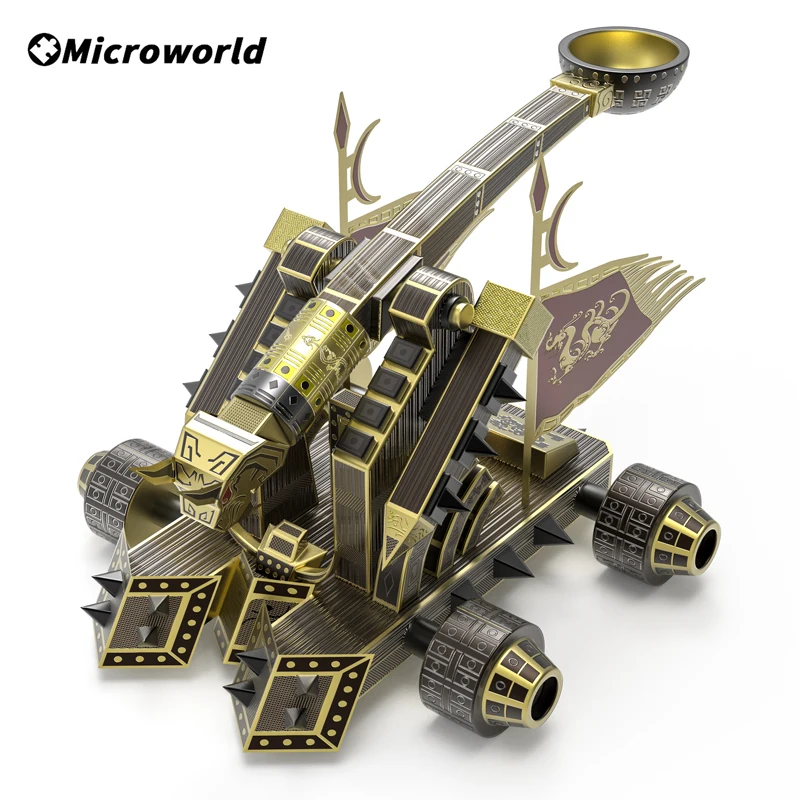 Microworld 3D Metal Styling Puzzle Game Catapult Chariot Model Kits Laser Cutting DIY Assemble Jigsaw Toys For Teen Adults Kids