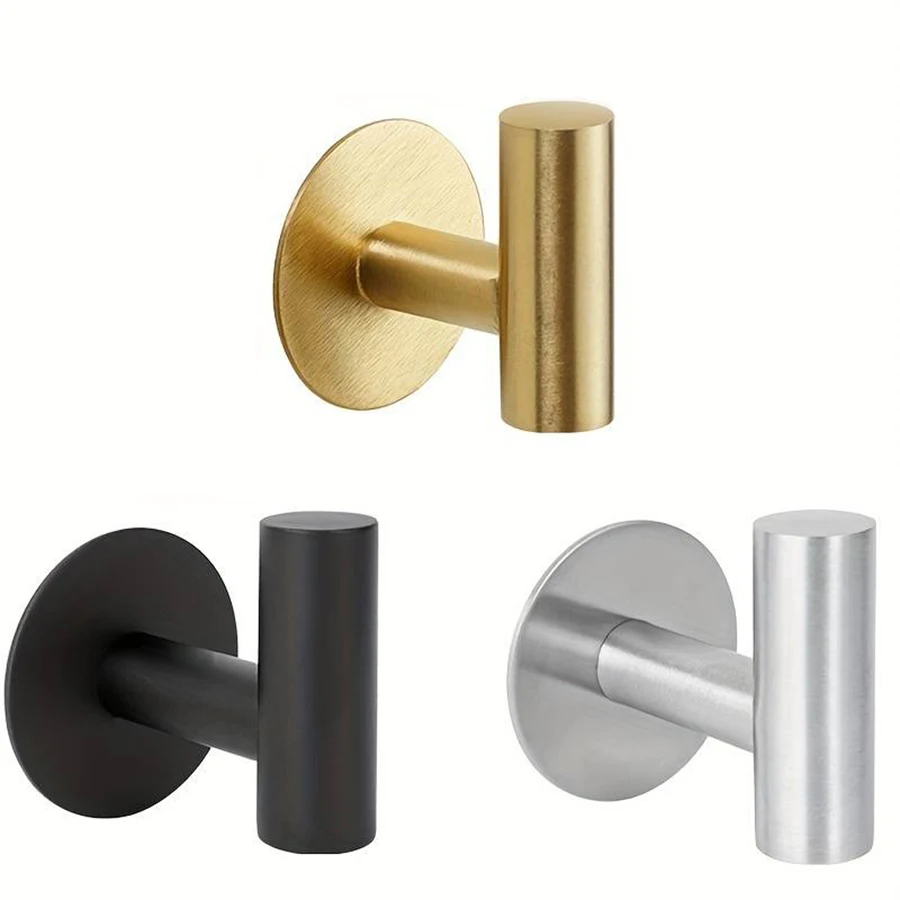 stainless steel hook adhesive hooks wall clothes hook kitchen hook towel hook stainless steel bathroom self-adhesive hook for clothes hats bags no punching required storage