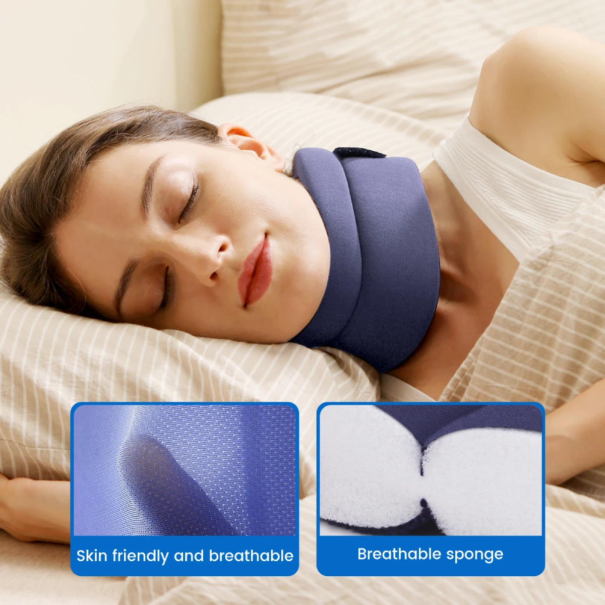 Neck Brace Support Foam For Neck Pain Spine Pressure Adjustable Cervical Collar For Snoozing Sleep Apnea