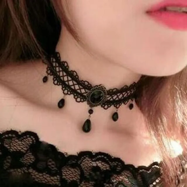 Collier en Dentelle Noire Sexy de Style Punk, Ras du Cou Gothique Personnalisé, Clavicule, Accessoires de Bijoux pour ixde Mariage
