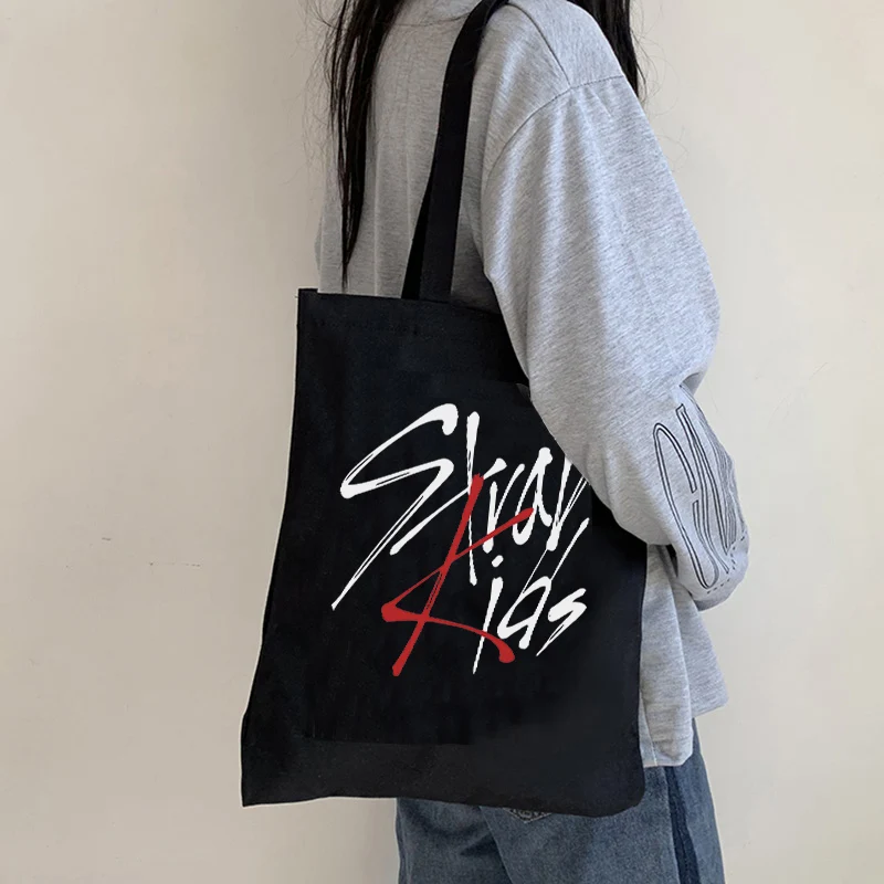 Korean Kpop Stray graphics Handbag Punk Casual Street Shoulder Bag hip hop Gothic Anime Shopping Bag y2k 2000s Travel Women Bag 2