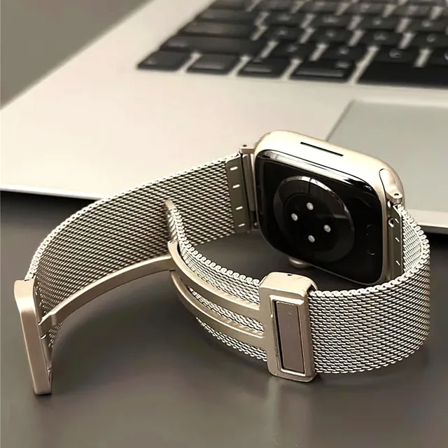 Bracelet magnétique pour Apple Watch Ultra 49mm, 44mm 45mm 40mm 41mm 42mm 38mm, Bracelet en acier inoxydable iWatch série 7 8 se 6 5 3 1