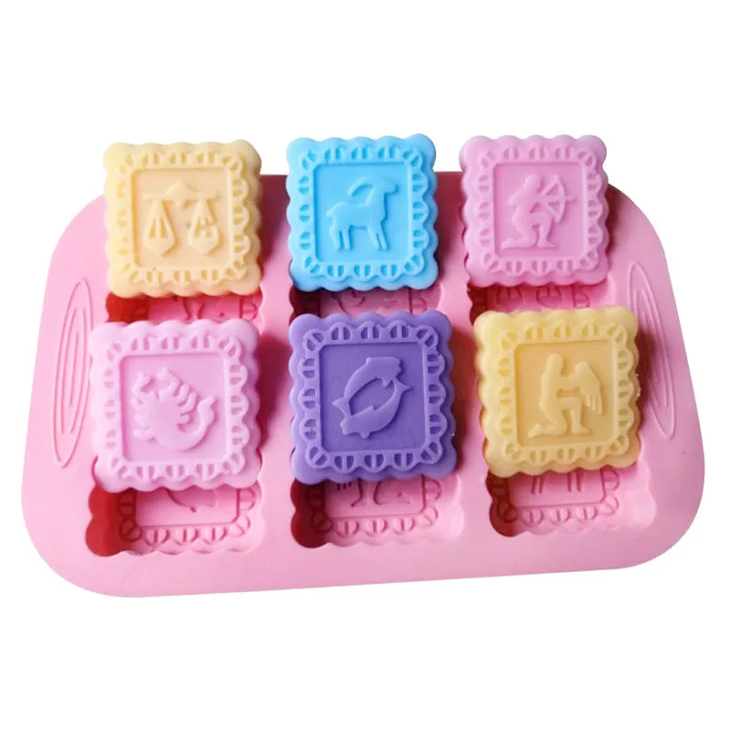 12 Constellations Shape Craft Art Silicone Soap Molds Craft Molds DIY Handmade Soap Molds Gifts-Making Supplies