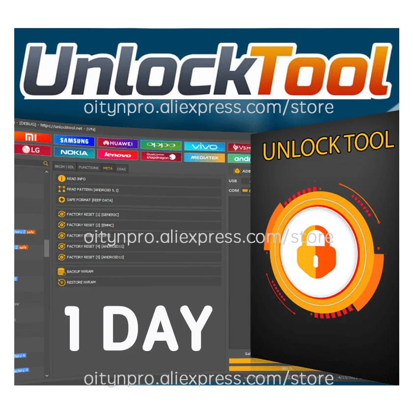 UNLOCKTOOL 1일 라이선스 UNLOCK TOOL 수리 도구 Unlocktool.net 안드로이드 모바일 수리용