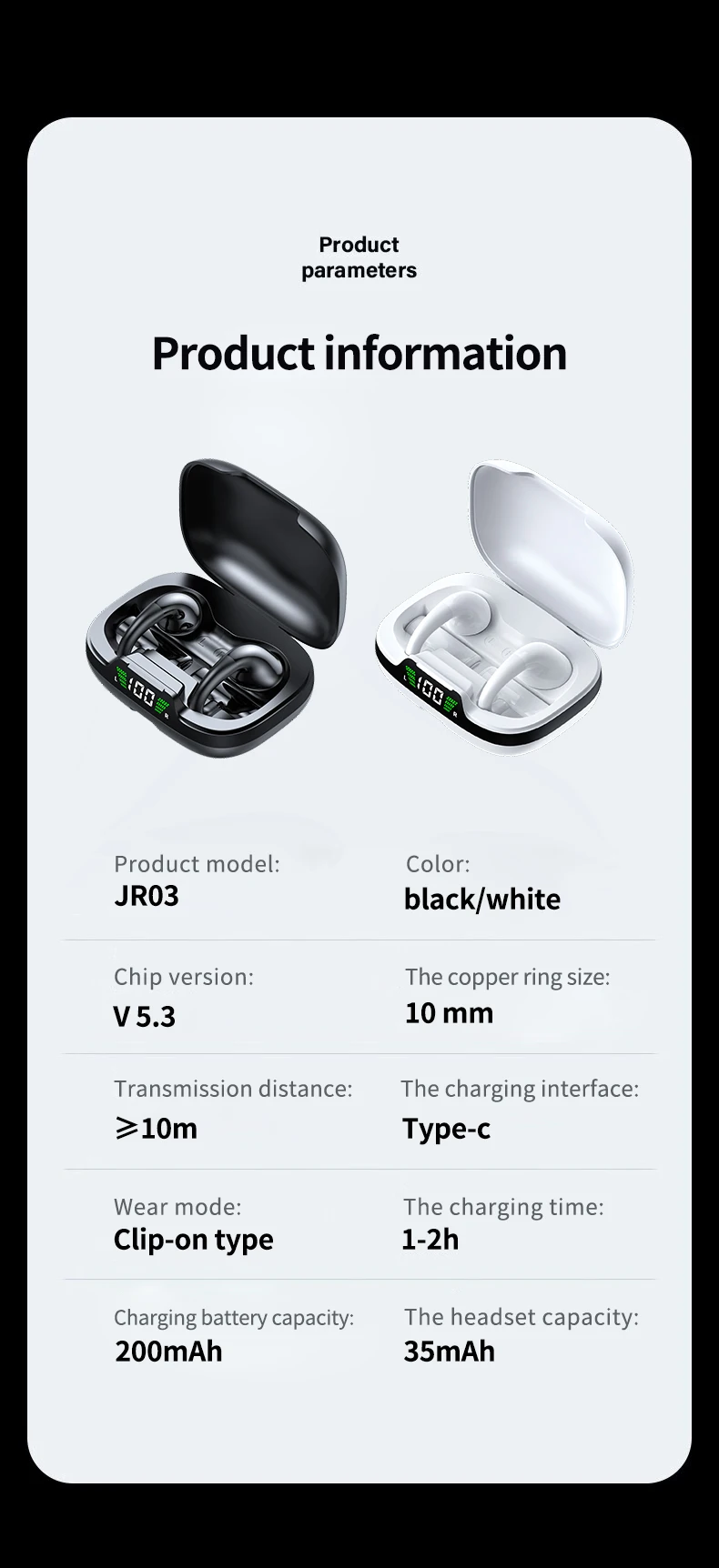 TWS Clip-On Wireless Bluetooth Earbuds with Innovative Painless Wear Technology for Sports S23d0be2043eb4480b603d95b2987d4995