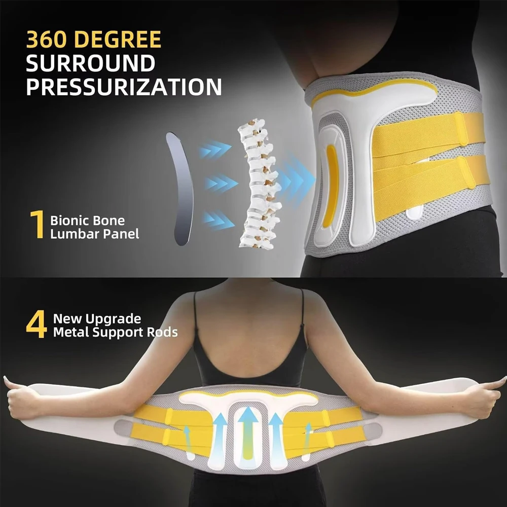 Adjustable back brace 1PCS for lower back pain relief bionic lumbar support belt for men & women breathable design sciatica