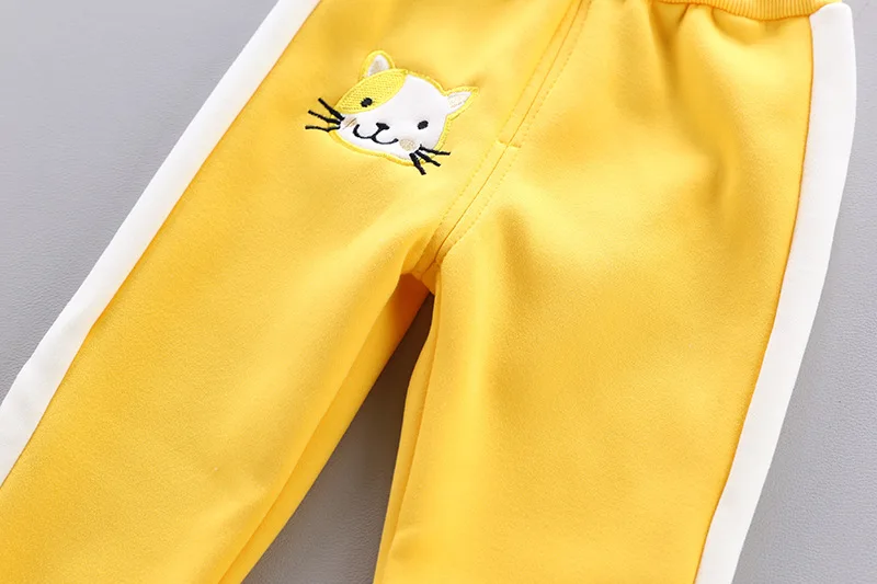 Baby Boy Clothing Girl Clothes Gold Velvet Warm Clothes Bear Cartoon Printing Plus Velvet Thick Sweater Hooded Vest Jacket 3pcs baby clothing set long sleeve	