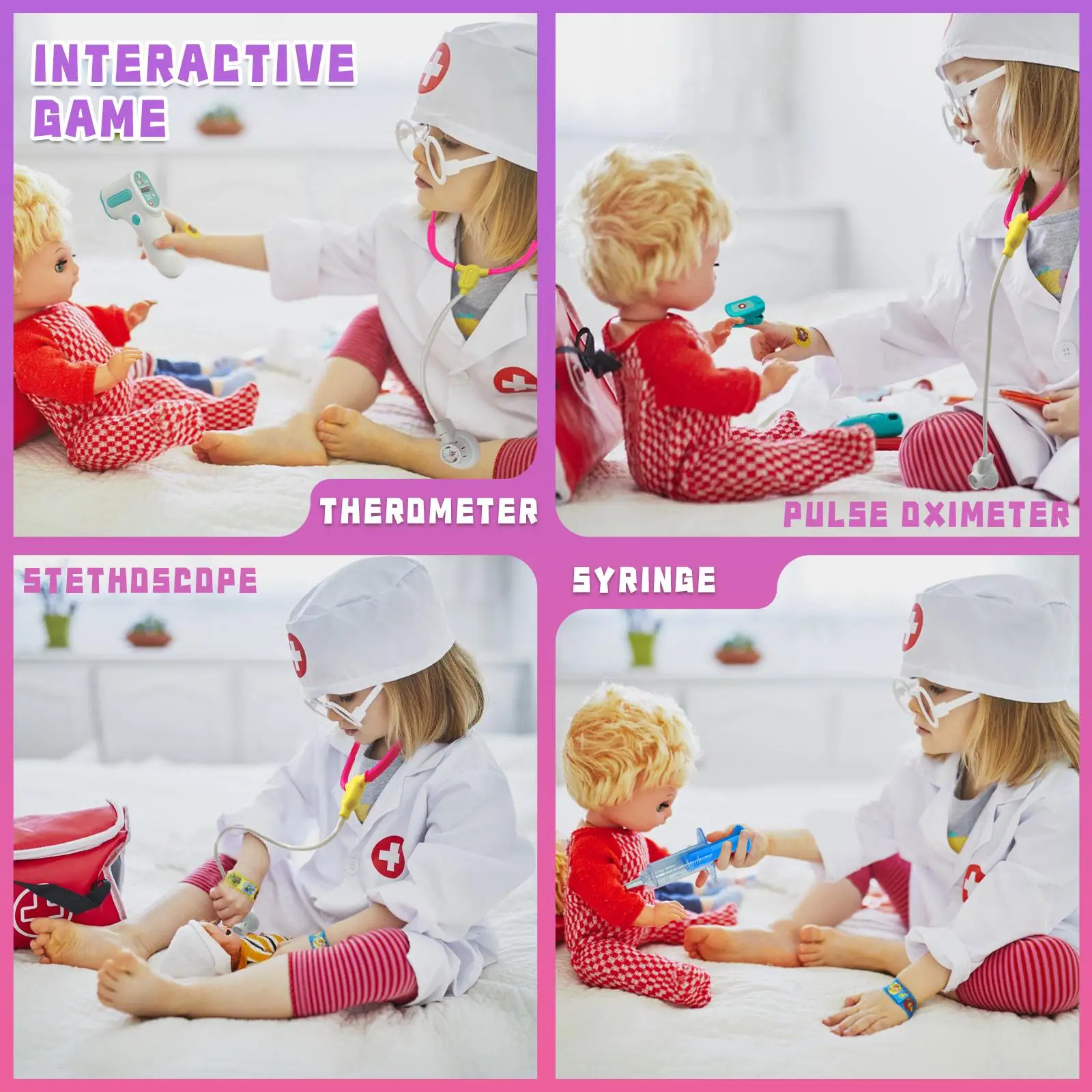 Kids Pretend Play Set medical toolkit, best gifts for kids 3-12, best family time toy, good for kids education