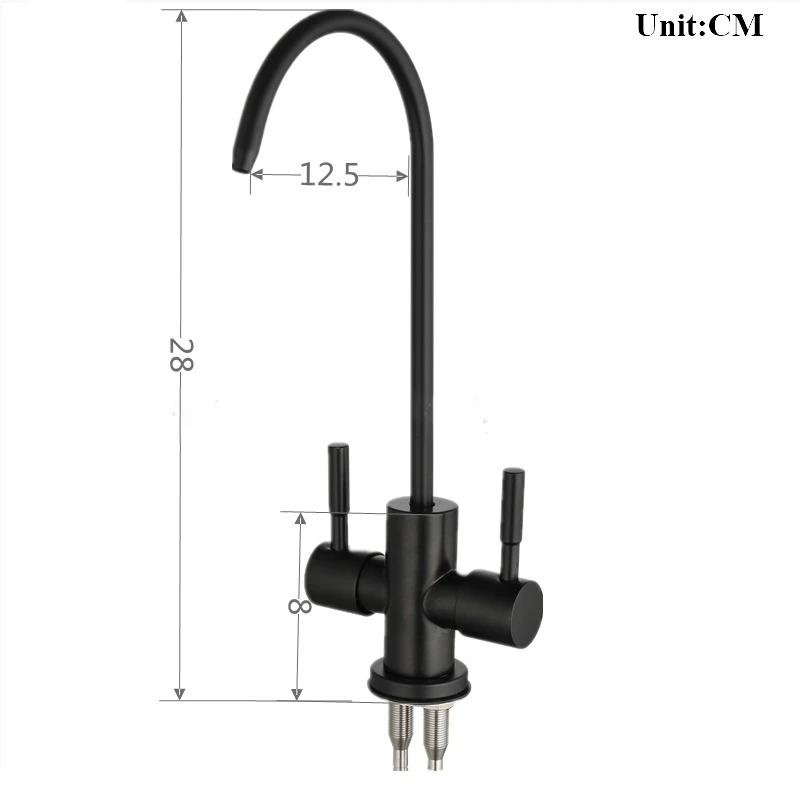 1/4'' Kitchen Faucet Direct Drinking Tap Stainless Steel Kitchen Water Purifier Faucet Reverse Osmosis RO Faucet Double Handle