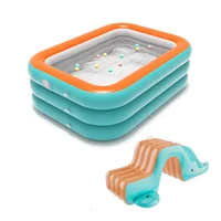Piscine gonflable familiale durable et épaissie, idéale pour les fêtes dans la cour et sur la pelouse, grande piscine avec toboggans pour une utilisation en extérieur 5