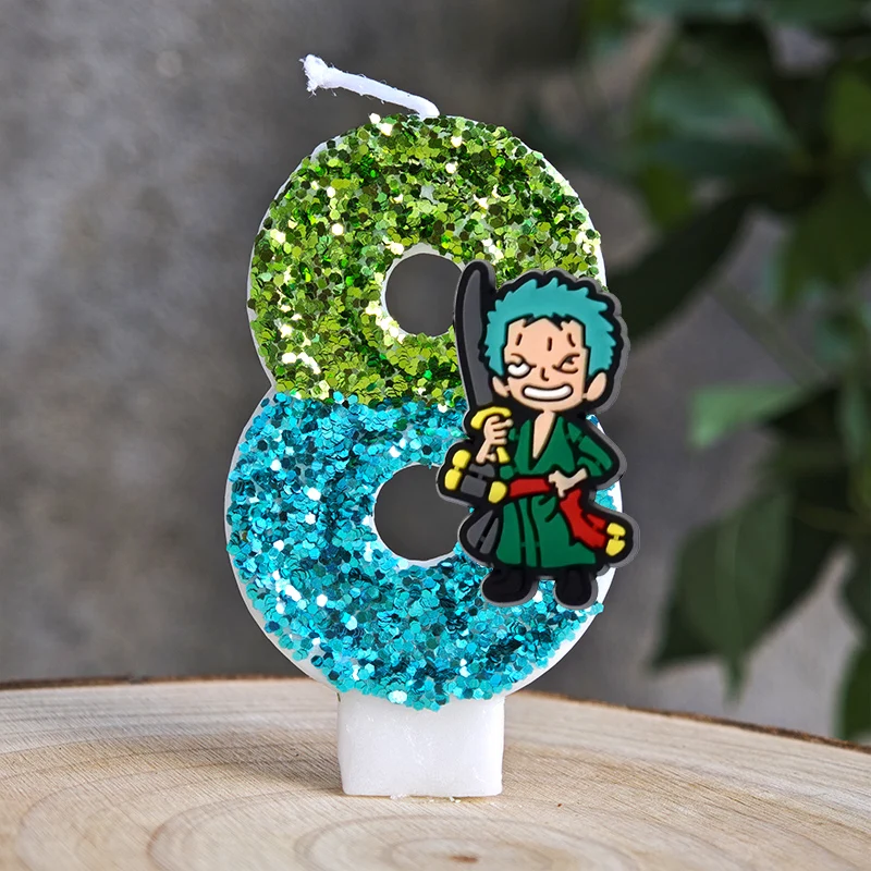 Cartoon One Piece Thema Luffy Kerze Nummer 0-9 Geburtstagstortenkerzen Dekorationen Geburtstagsparty Tortendekoration Babyparty Geschenk – Detail 20