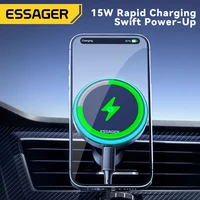 Essager 15W Magnetic Wireless Car Phone Holder Adjustable 360 degrees Car Charger For iPhone15 14 13 Pro Samsung Universal Phone 4
