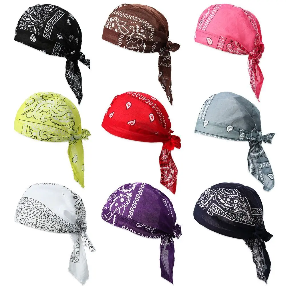 

Cotton Pirate Hat Men Women Elastic Adjustable Headscarf Bandana Quick Dry Outdoor Sport Muslim Turban