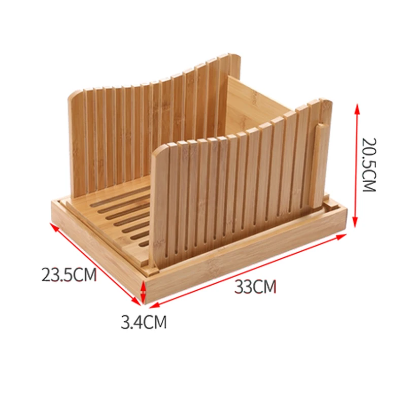 Bamboo Bread Slicer Wooden Cutting Board with Adjustable Slicing