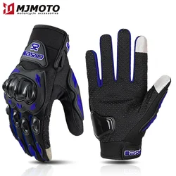 Summer Mesh Breathable Motorcycle Gloves with Anti - Drop and Touch Screen Features - XXL (Blue)