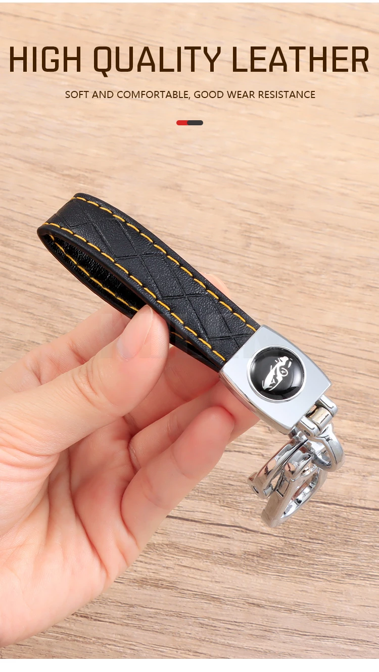 Portachiavi per auto in pelle intrecciata a mano portachiavi con fibbia a ferro di cavallo rotante a 360 gradi in metallo staccabile per uomo donna regalo di alta qualità - S23d1532ed1a844feb824a177d6fcfd7fQ