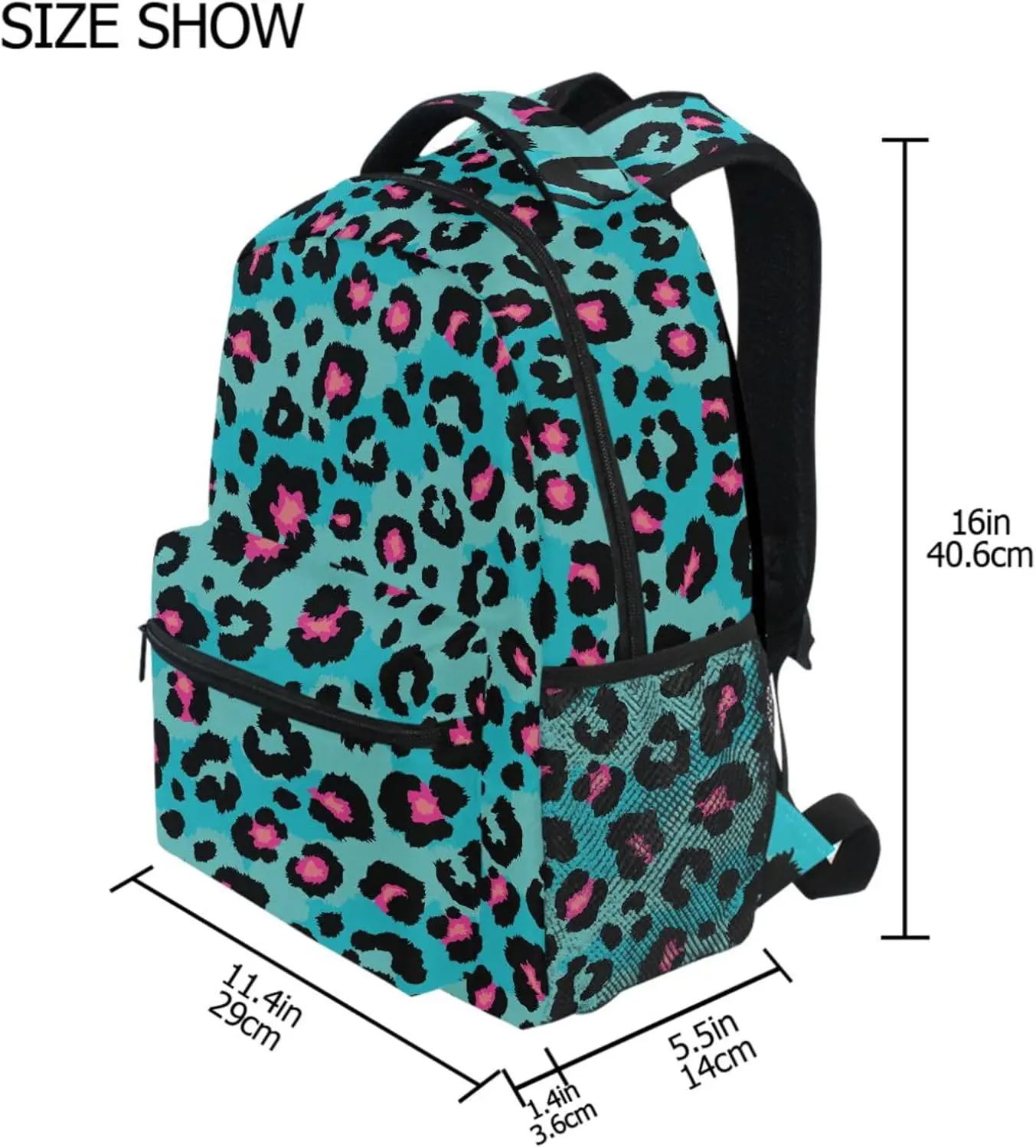School Start Best Seller! Blue Leopard Print Backpack, Trendy Animal Pattern, Stylish Bag for Bold Style Fans 2