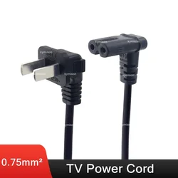 Universal 2 - Pin Plug Power Cord with Right - Angle C7 Connector, Available in Multiple Lengths (3m)