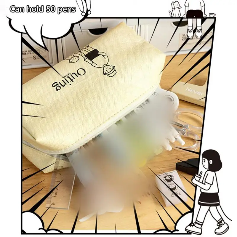 Dupont Paper And Pencil Bag High Capacity Minority Stationery Box Tacotaco Canvas Student Supplies Taco Co-br Japanese Style