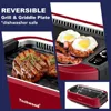 Indoor Smokeless Grill, Techwood 1500W Electric Indoor Grill with Tempered Glass Lid, Portable Non-stick BBQ Korean Grill 3
