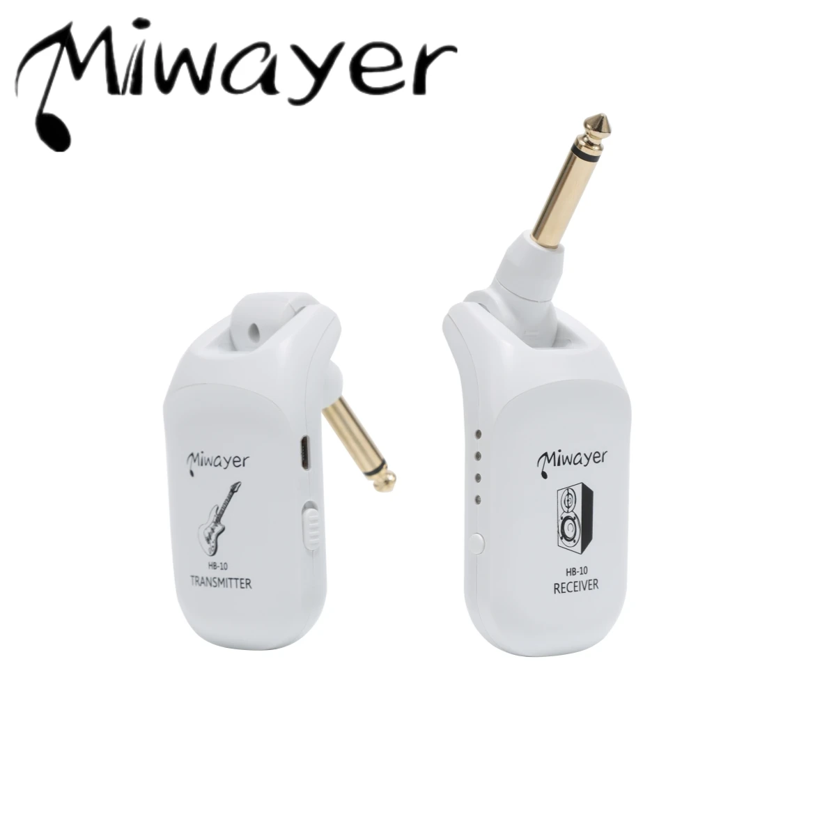 

Miwayer Guitar Wireless System Audio Transmitter Receiver HB-10 Pickup USB Rechargeable Wireless System for Electric Guitar Bass