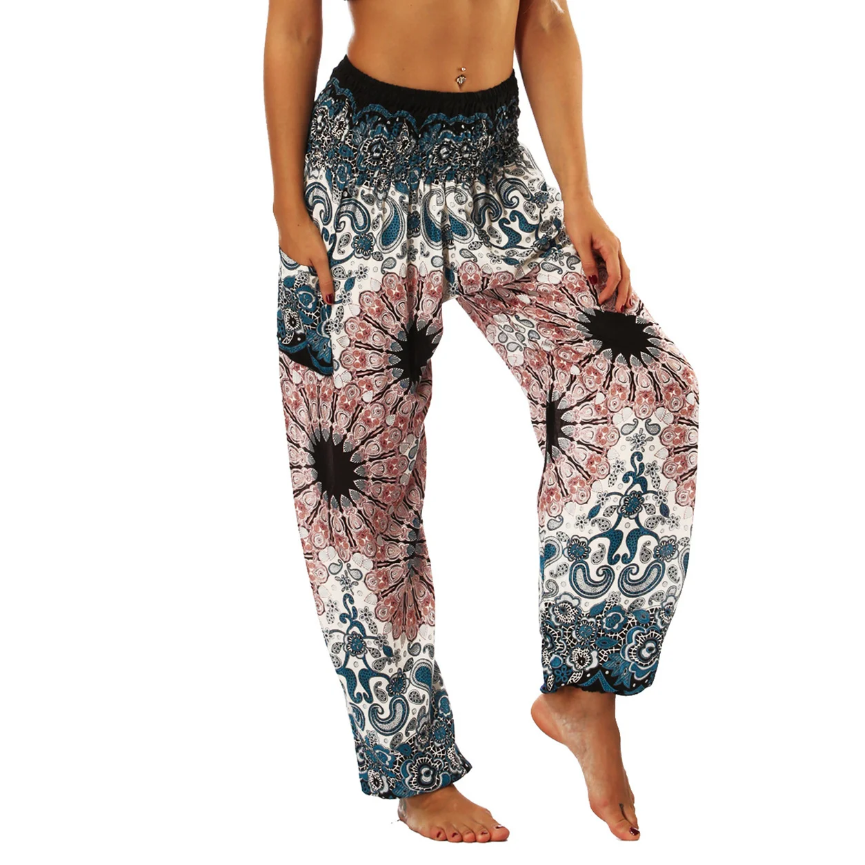 

Hippie Harem Pants For Women, Women's Modal Cotton Soft Bloomer,Sports Dance Jogger Pants With Pocket