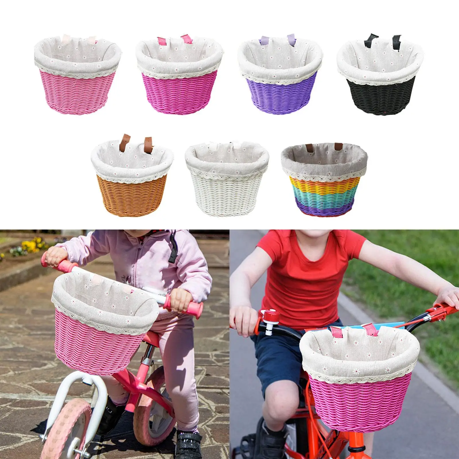 Kids Bike Basket,Bike Hanging Basket,Waterproof Detachable Bike Storage Basket,Handlebar Basket for Boys Girls School Outdoor