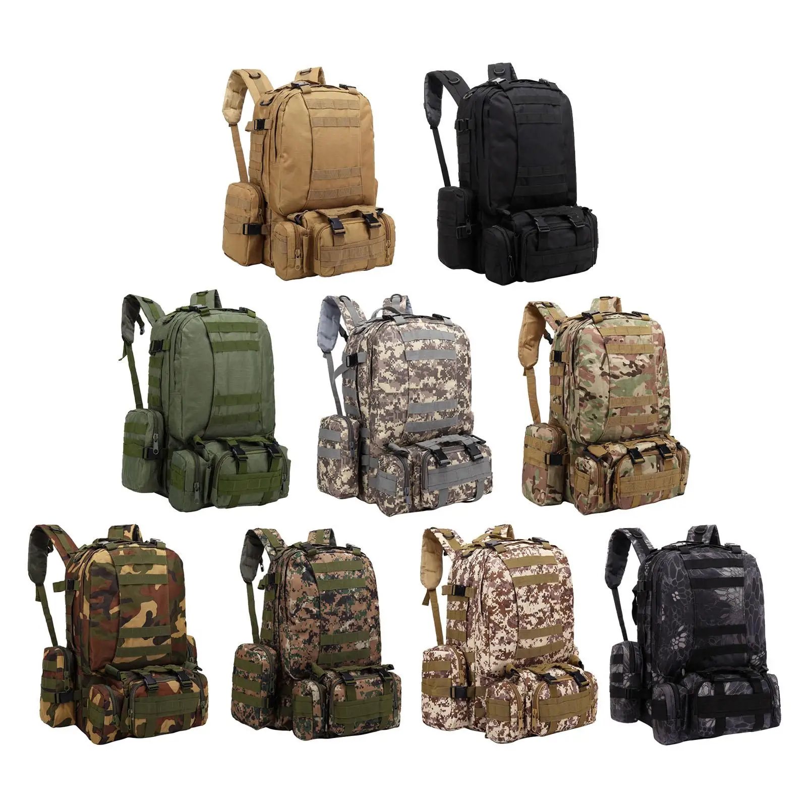 Case Backpack Bag 55L Large Army Outdoor Pack Rucksacks Carry Bag Backpacks