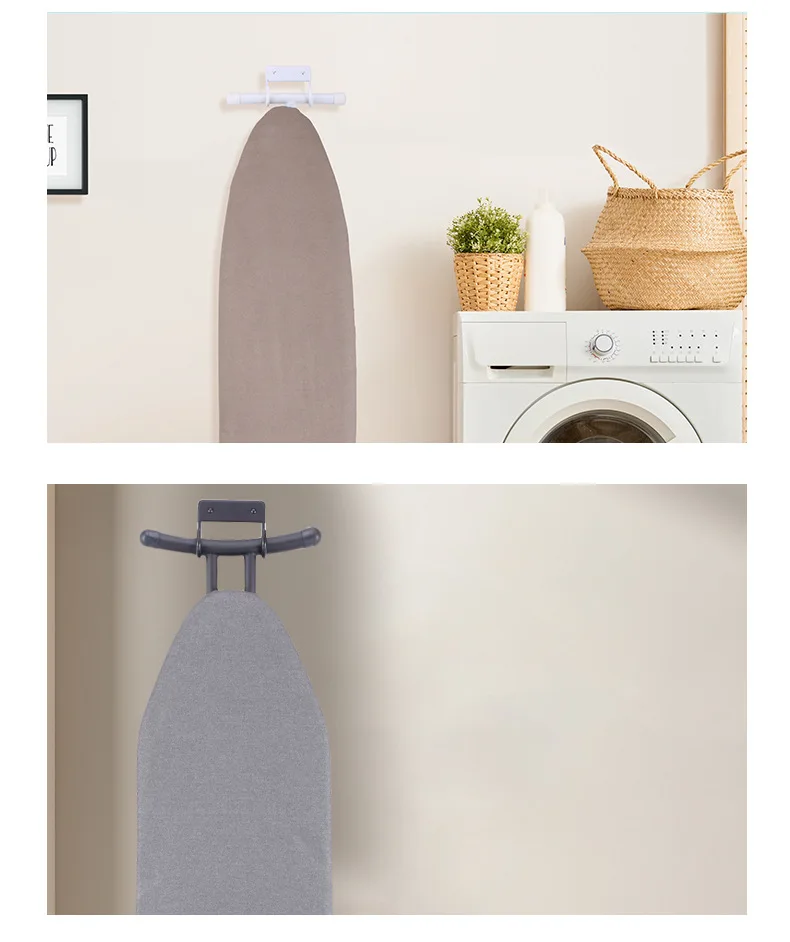 Wandbevestiging en boven de deur, strijkplankhouder, ophanging