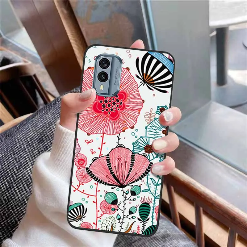 3D Soft Relief Flower Silicone Emboss Painted Cover