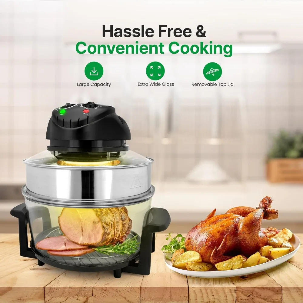 18 Quart Convection Countertop Air Fryer See through Glass for Best Cooking Results Air Fryer Roaster Bake Grill 3