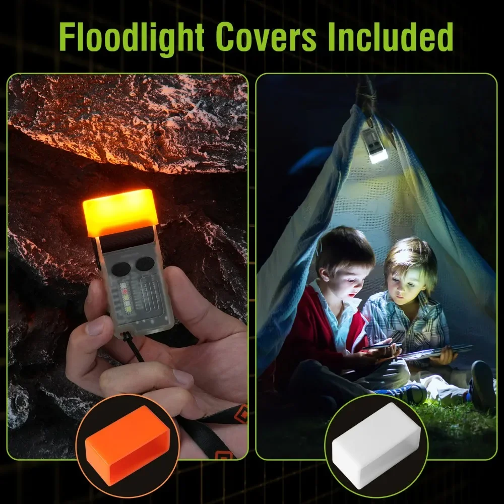BORUIT V20 Small Torches LED Super Bright 1000 Lumen, 180° Swivels EDC Keyring Torch, 110dB Buzzer, 13 Modes Mini USB C Rechargeable Pocket Flashlight With COB Light, Clip, Magnetic(White