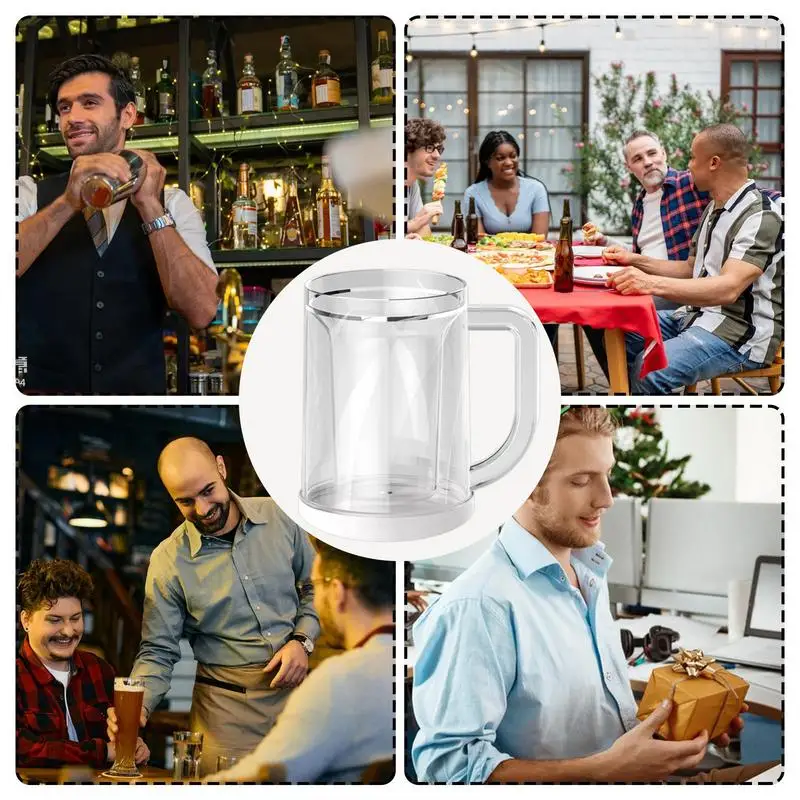 Freezing Drink Cup Double-Walled Cooling Whiskey Cups Large Capacity Water Refrigeration Ice Cup With Freeze Liquid For Beverage