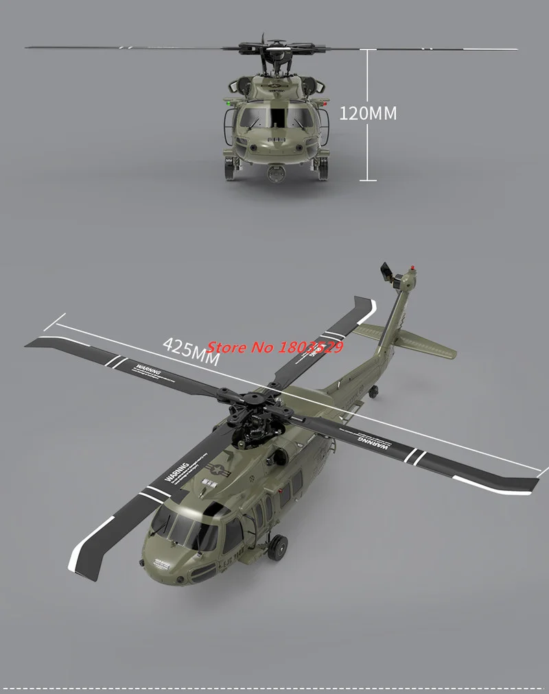 large remote control helicopter for adults Professional 6-Axis1:47 Scale UH60-Black Hawk Dual Brushless Motor RC Helicopter With LCD Screen 42CM Large Size CNC Rotor Head helicopter toy remote control