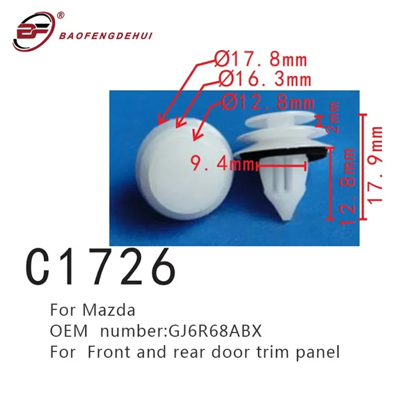 

10/50 шт GJ6R68ABX передний и задний зажимы отделки дверной панели для Mazda A2 A3 A5 A6 для Ford I-MAX R7 R9 автомобильный позиционер