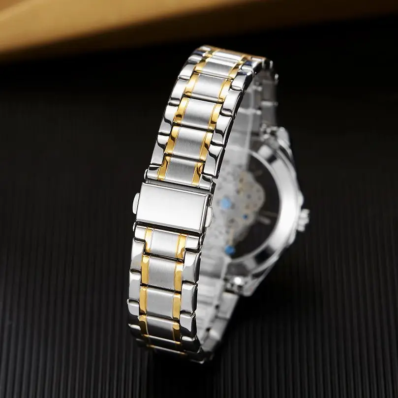 New Brand Quartz Hollow Watch Men's Waterproof Luminous Steel Transparent Personality Men's Watch Steel Leather Band