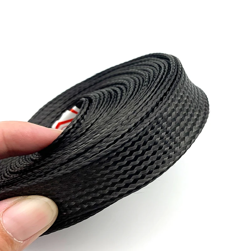 Sleeves 4-40mm High Density Tightly Black Braided Flexible Carbon Fiber Sleeving Shield Wire Cable Tube Sheath Sleeve