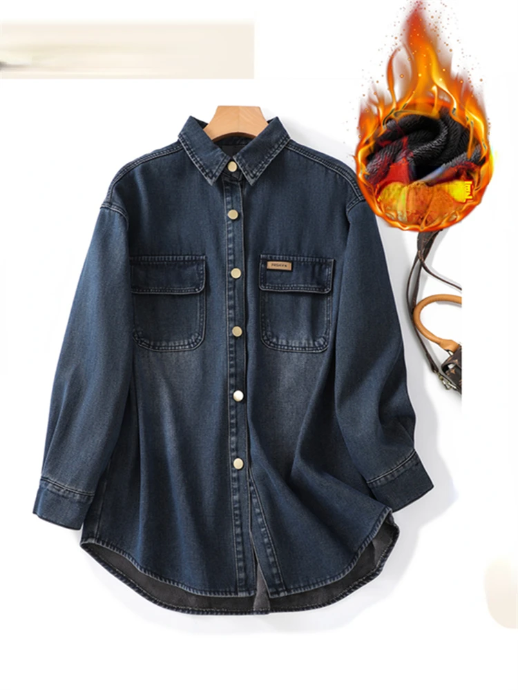 Women Blouse Female Shirt Summer Womens Blouses Spring Maxi Blusas Casual Cowboy Vintage Long Sleeve Denim Oversize Loose Blue bkld fashion women jeans bodysuit short sleeve turn down collar denim rompers short deep v neck jeans rompers womens jumpsuit