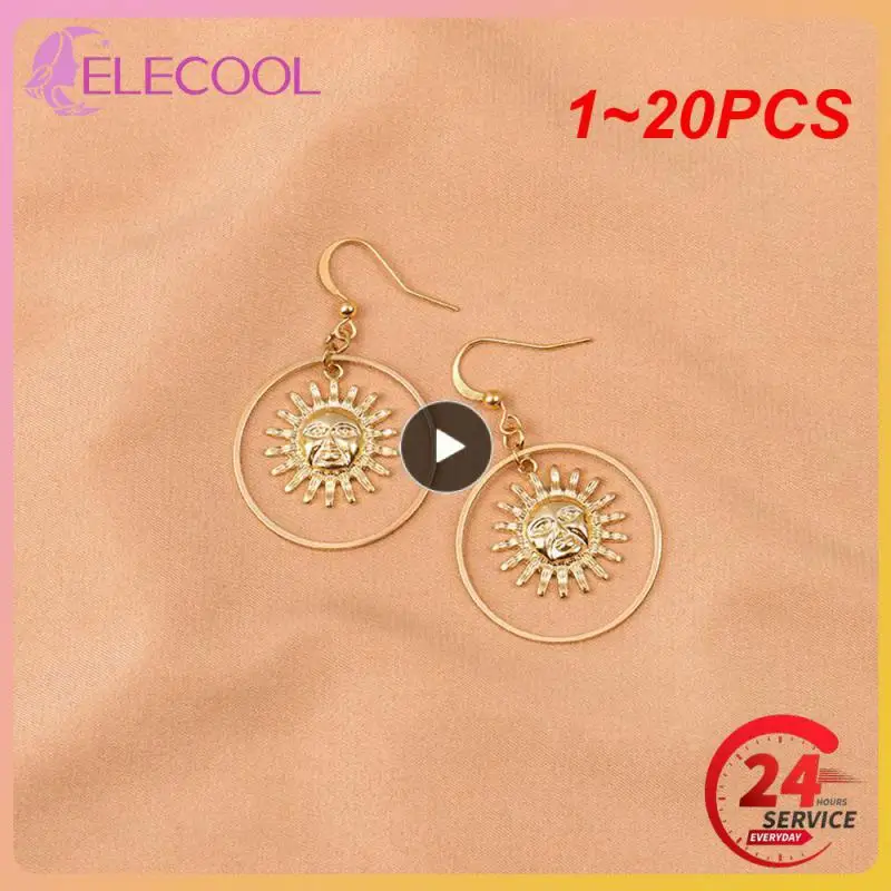 

Серьги в форме Луны 1-20 шт, ленивые яркие цвета, модный внешний вид, удобная одежда, искусственные винтажные металлические серьги, французский стиль