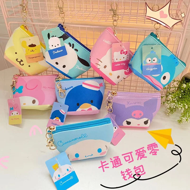 

Sanrio Cinnamoroll Kuromi Coin Purse Hellokitty Melody Cute Cartoon Pochacco things Small Storage Bag Portable Gift
