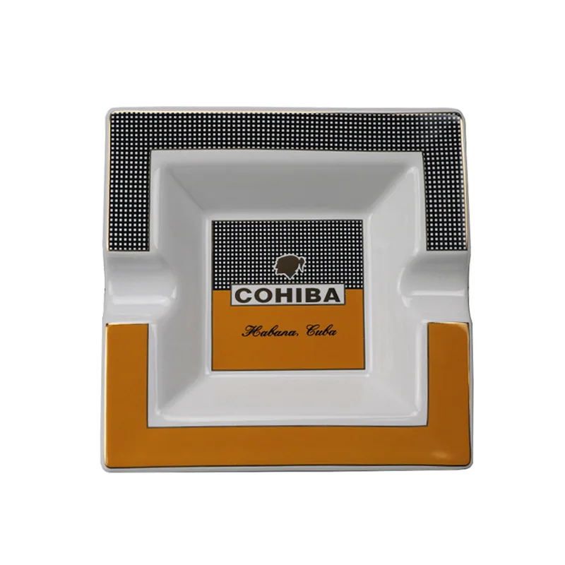 

Ceramic Cigar Ashtray, Creative Personality, Square Two-Slot, Household Cuban Cigarette, Tobacco Accessories