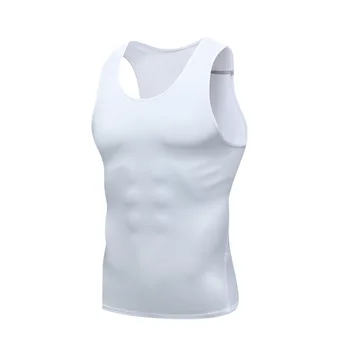 Men's Compression Tank Tops Gym Workout Running Sport Vest Summer Athletic Sleeveless Undershirt Base Layer Quick Dry Stretchy 1